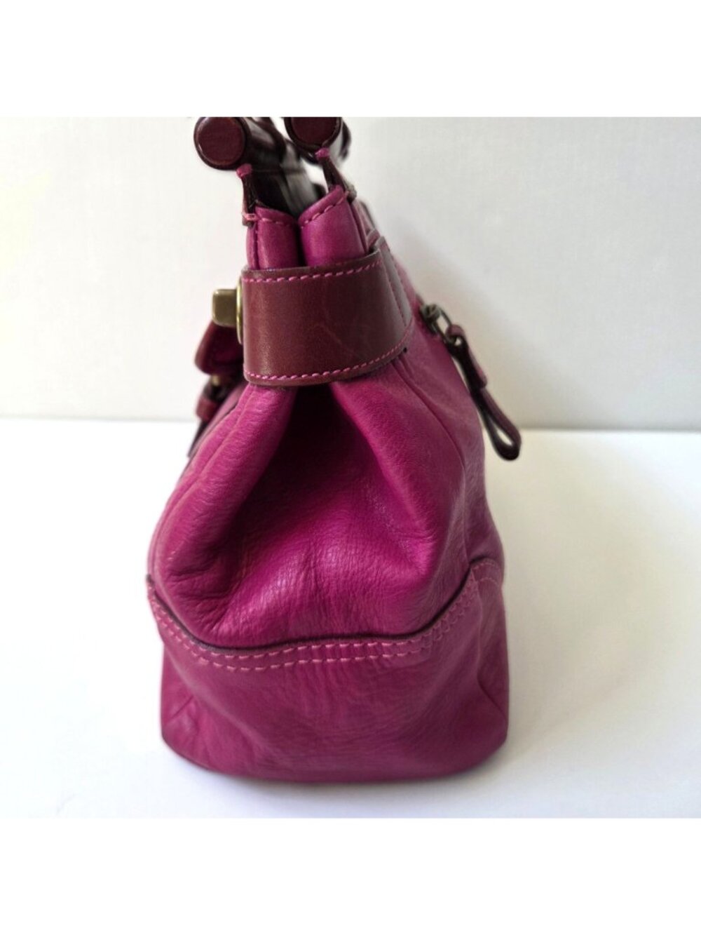 Coach Purse Soho Dowel Top Dual Tone Fuschia Satchel Bag Limited Edition 9749 - Picture 7 of 16